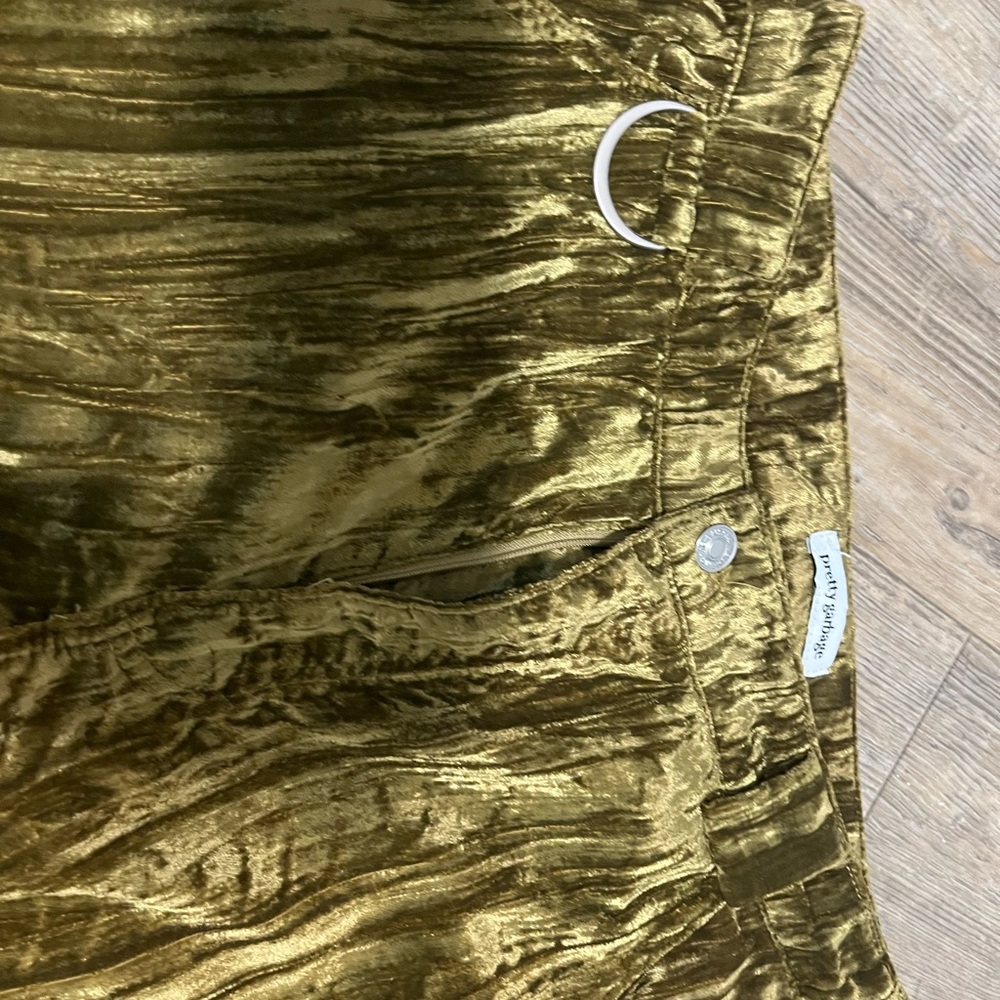 Pretty Garbage Green Velvet Pants women’s size Small - Picture 3 of 13